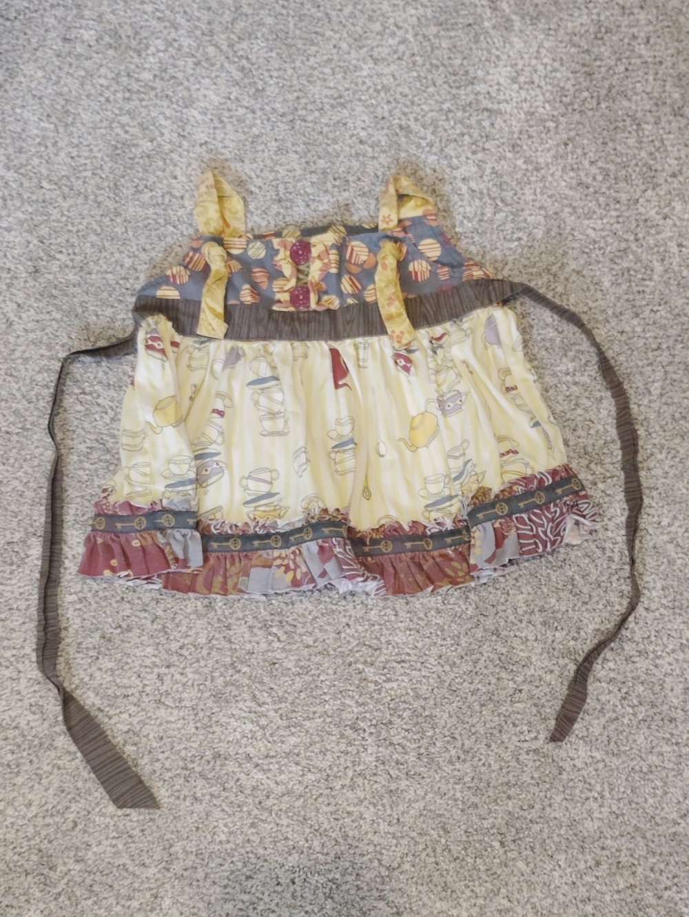 Matilda Jane Yellow Mixed-Print Ruffle Camisole Top